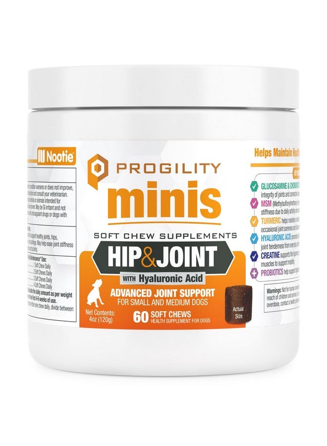 nootie Nootie Progility Mini Hip & Joint Small & Medium Breed Chew Supplement for Dogs, 60 Count - Image 1