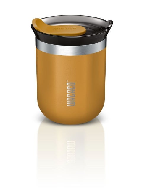 Octaroma CLASSICO Vacuum Insulated Mug (180ml) - Double Wall Stainless Steel Coffee Travel Tumbler w/ Leakproof Drinking Lid, Reusable, Washable, BPA-Free, Hot & Cold - Yellow