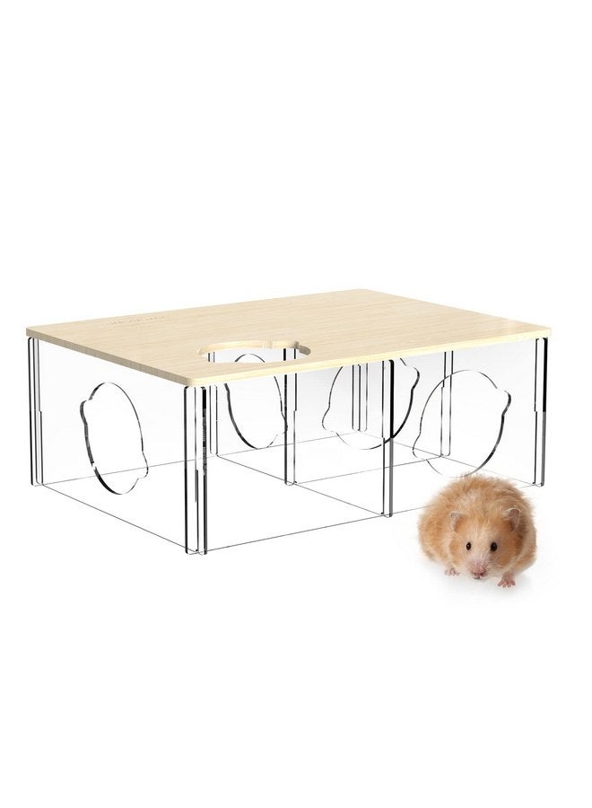 BUCATSTATE BUCATSTATE Hamster Hideout 3-Chamber, Acrylic Transparent Hamster House Multi-Room Hut & Habitats with Window for Syrian Dwarf Hamster, Gerbils, Degus - Image 1