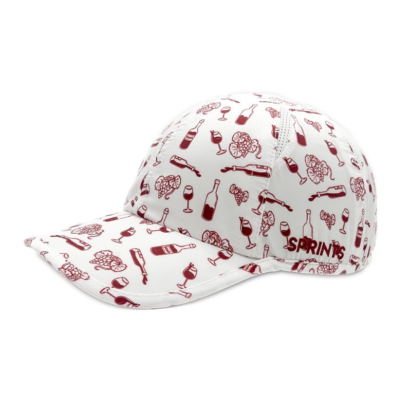 Sprints Race Day Performance Running Cap | The Lightweight, Quick Dry, Sport Hat, One Size, Unisex (Wine Lovers) - Image 1