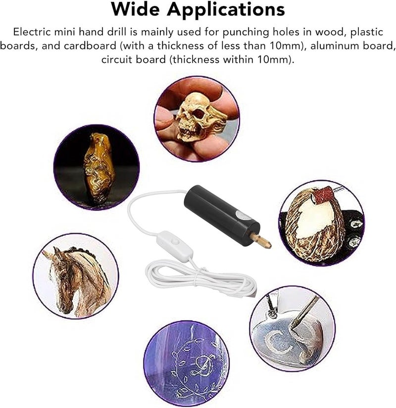 kankin mart kankin mart Micro Electric Portable Hand Drills Set Mini Electrical Pin for Arts Crafts Jewelry Making Miniature DIY Craft and Pendant Making Supplies - Image 4
