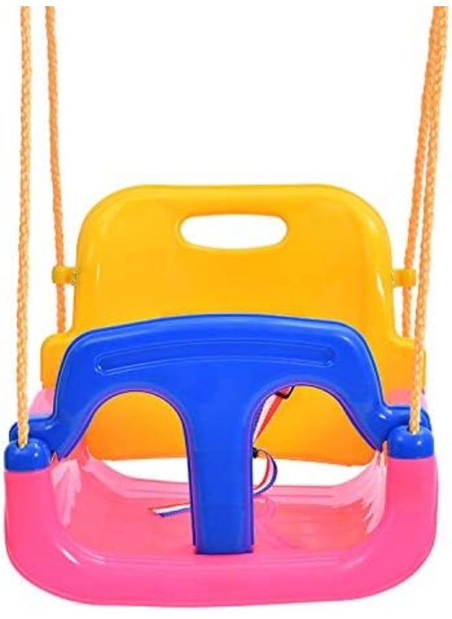 Rainbow Toys - RBW TOYS Children's Swing Seat baby hanging single chair for kids seat with rope (Pink) - Image 1