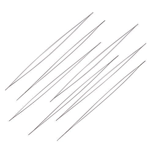 Craftdady 10Pcs Big Eye Beading Needles 4.92-Inch Stainless Steel Collapsible Embroidery Sewing Needles for Jewelry Making - Image 1