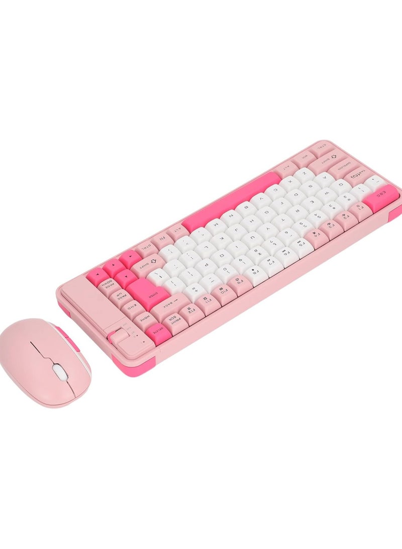 Mouse and Keyboard Combo, 84 Key Keyboard and 2.4G Mouse with Auto Sleep Mode Adjustable DPI 10 Meter Work Range. (Pink) - Image 5