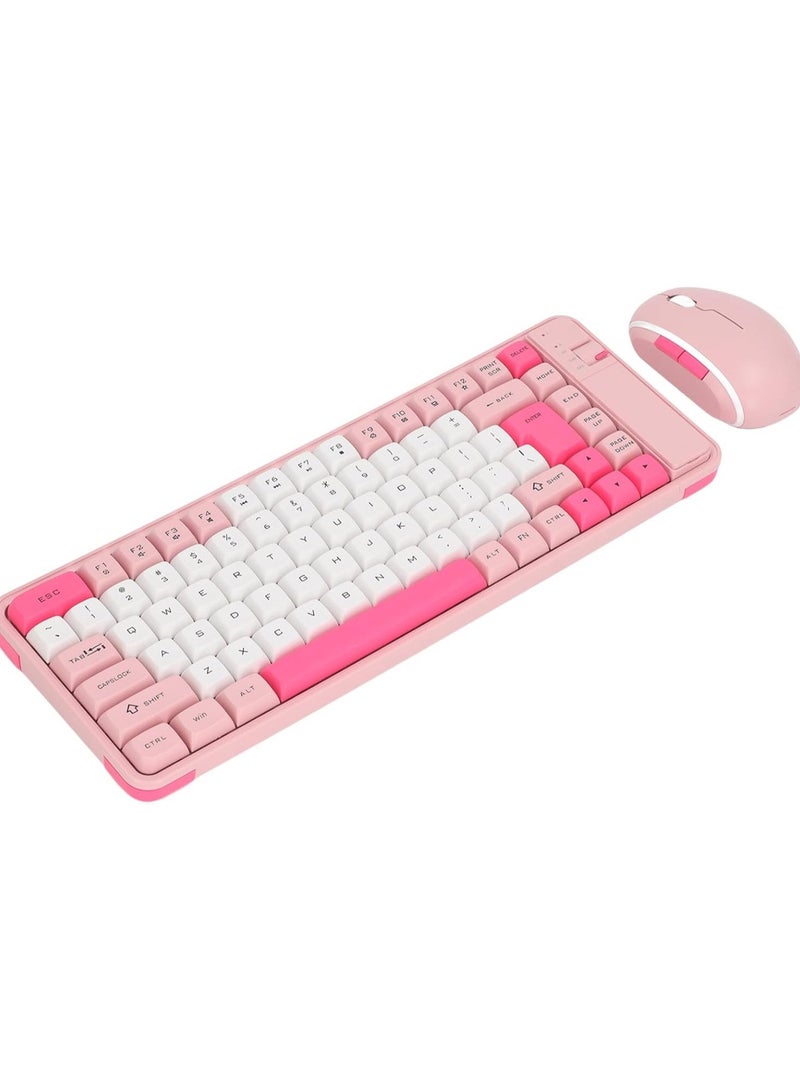 Mouse and Keyboard Combo, 84 Key Keyboard and 2.4G Mouse with Auto Sleep Mode Adjustable DPI 10 Meter Work Range. (Pink) - Image 4