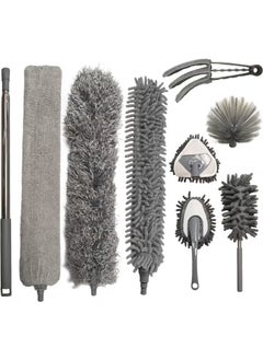 XiuWoo 9 in 1 home microfiber duster set, high reach duster kit with 100-inch extension, bendable and washable, for cleaning ceiling fans, crevices, furniture and cars  - Image 1
