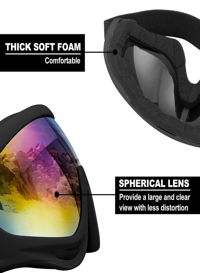 SixYard Ski Goggles, Motorcycle Goggles, 3 Pack Snowboard Snow Goggles for Men Women Adult Youth (Style 6) - Image 3