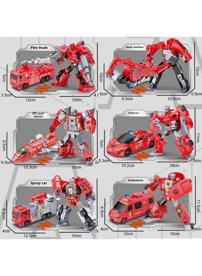 Guangdong Star Sea Land And Air Deformation Team Boy Robot Combination Model Helicopter Armor Tank Seven-in-one Toy-Color:Cantonese Star Fire Transformation Team - Image 1