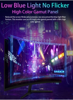HILUKE 27-inch Curved Gaming Monitor 16:9 2560x1440 165Hz 1ms Frameless LED Gaming Monitor, AMD Freesync Premium Display Port HDMI/DP Black  - Image 4