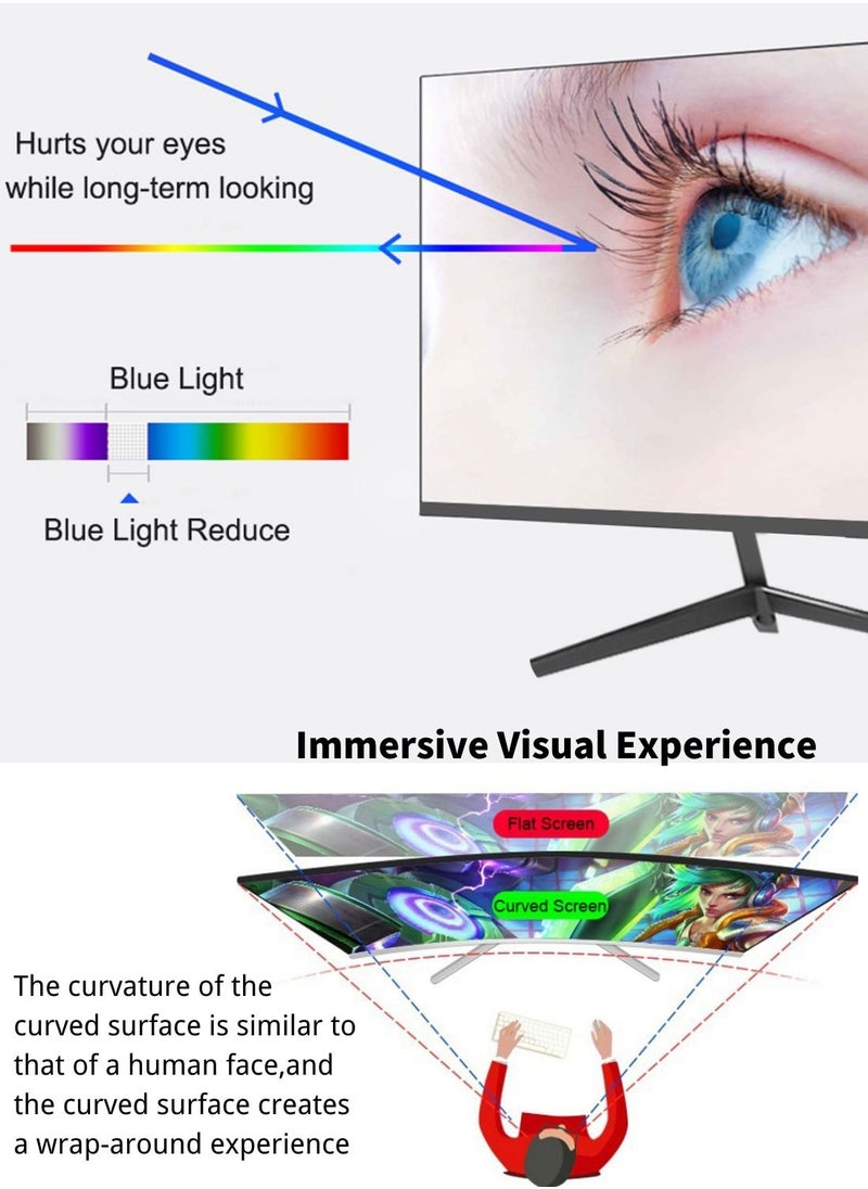 شاشة ألعاب منحنية 27 بوصة 16:9 2560x1440 165 هرتز 1 مللي ثانية شاشة ألعاب LED بدون إطار، منفذ عرض AMD Freesync Premium HDMI/DP أسود - pzsku/Z8E35264FB3F4E9D710BCZ/45/_/1735282192/7199d4c3-268e-42b8-8b6b-df9ae964b2ab