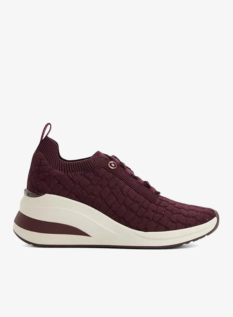 Iboni Ladies Red Wedge Sneakers