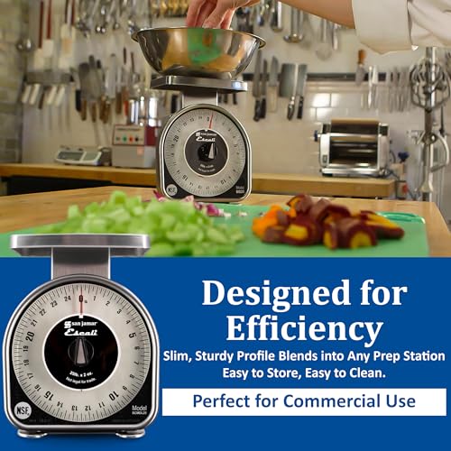 San Jamar Ms Series Mechanical Dial Scale Manual Food Scale with 2 Pound Capacity for Kitchens, Restaurants, And Cooking, Metal, 32 Ounces, Silver - Image 2