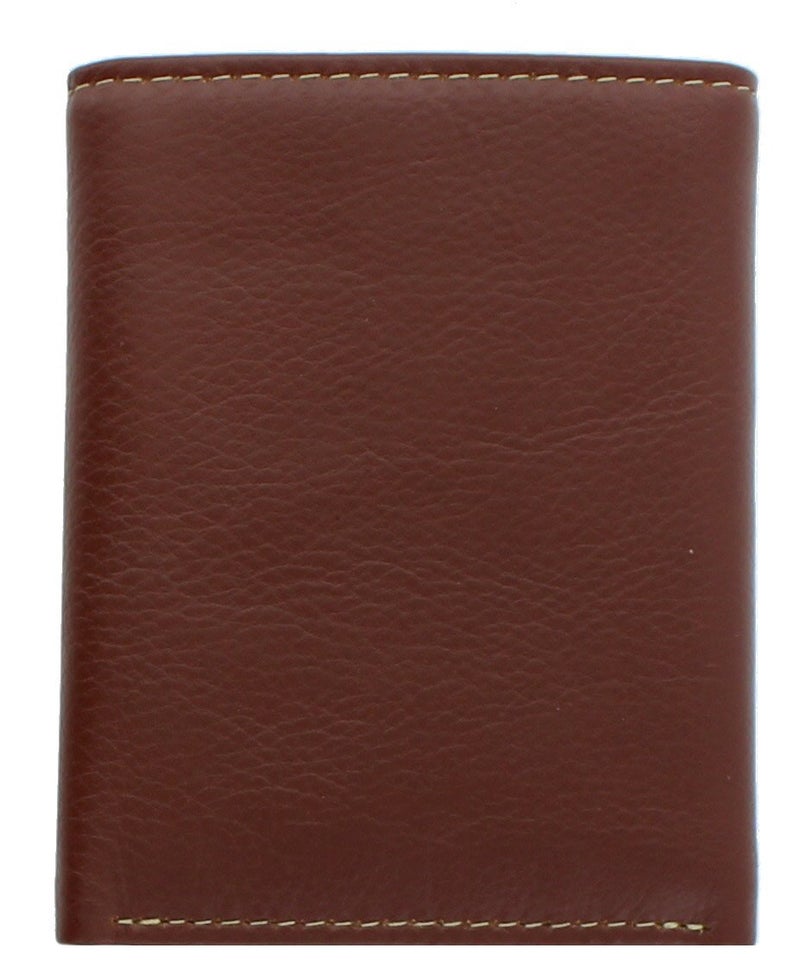 Timberland Men's Leather Trifold Wallet With Id Window, Cognac, One Size - Image 3