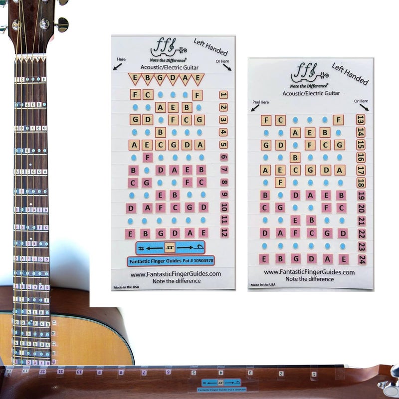 Fantastic Finger Guide for Acoustic Guitar… (Left Handed 1.70 to 1.72" Neck Frets 1-24)