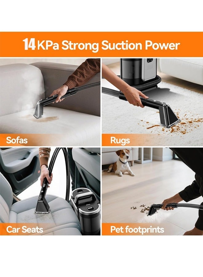 DSP Carpet Cleaner,14Kpa Portable Carpet Spot and Upholstery Cleaner with 5 Cleaning Modes, 1650W Powerful Suction Deep Couch Cleaner Machine with Handle for Pet Stains, Sofa, Car Seat, furniture,KD2065,Grey - Image 5