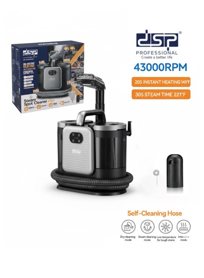 DSP Carpet Cleaner,14Kpa Portable Carpet Spot and Upholstery Cleaner with 5 Cleaning Modes, 1650W Powerful Suction Deep Couch Cleaner Machine with Handle for Pet Stains, Sofa, Car Seat, furniture,KD2065,Grey - Image 2