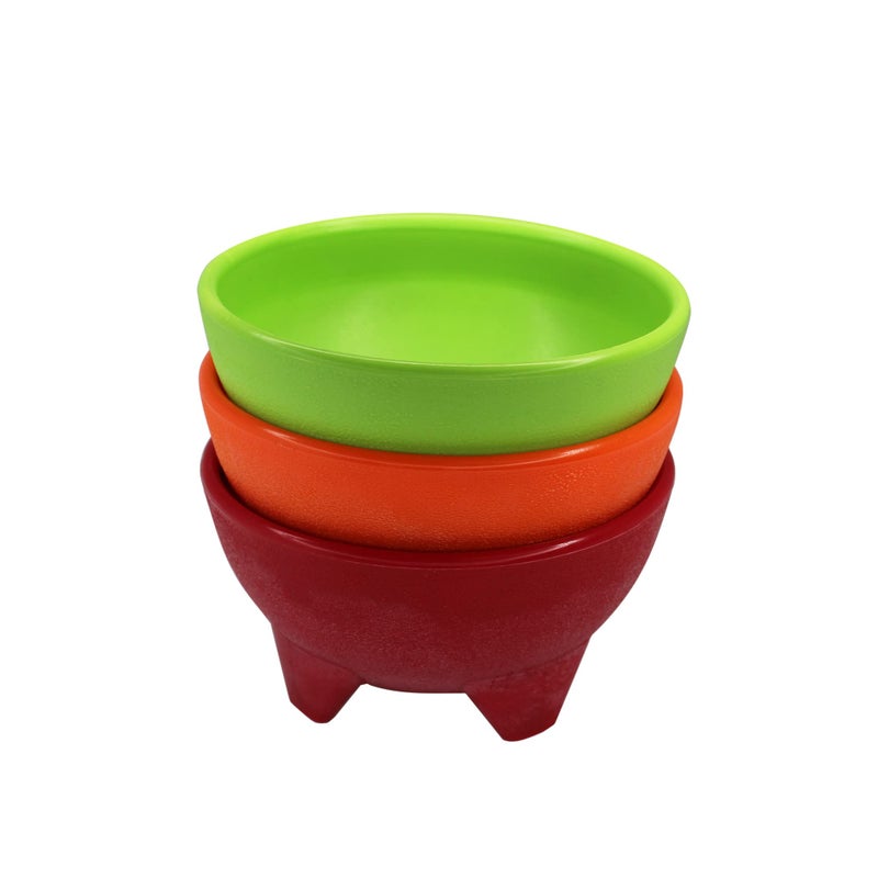 IMUSA USA Plastic Salsa Dishes 3Piece Red Orange Green