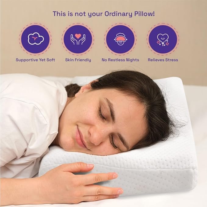Memory Foam Pillows 1 Year Warranty Cervical Pillow for Neck and Shoulder Pain Orthopedic Pillow with Extra Curve Neck Support Diwali Gifts - Image 4