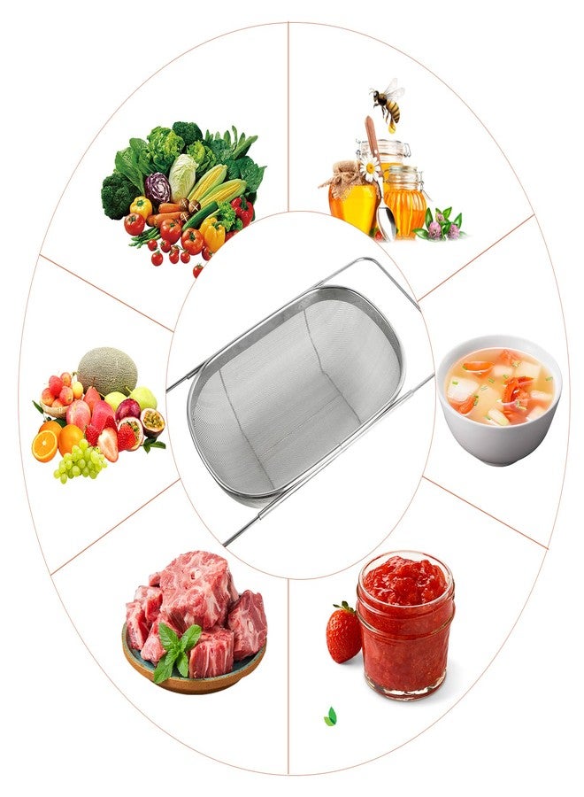 Luwint Lwuint Premiun Stainless Steel Double Sieve Oval Colander Mesh Strainer, Large and Expandable Handle for Kitchen Sink, Honey Strainer, Fruit, Vegetable - Image 4