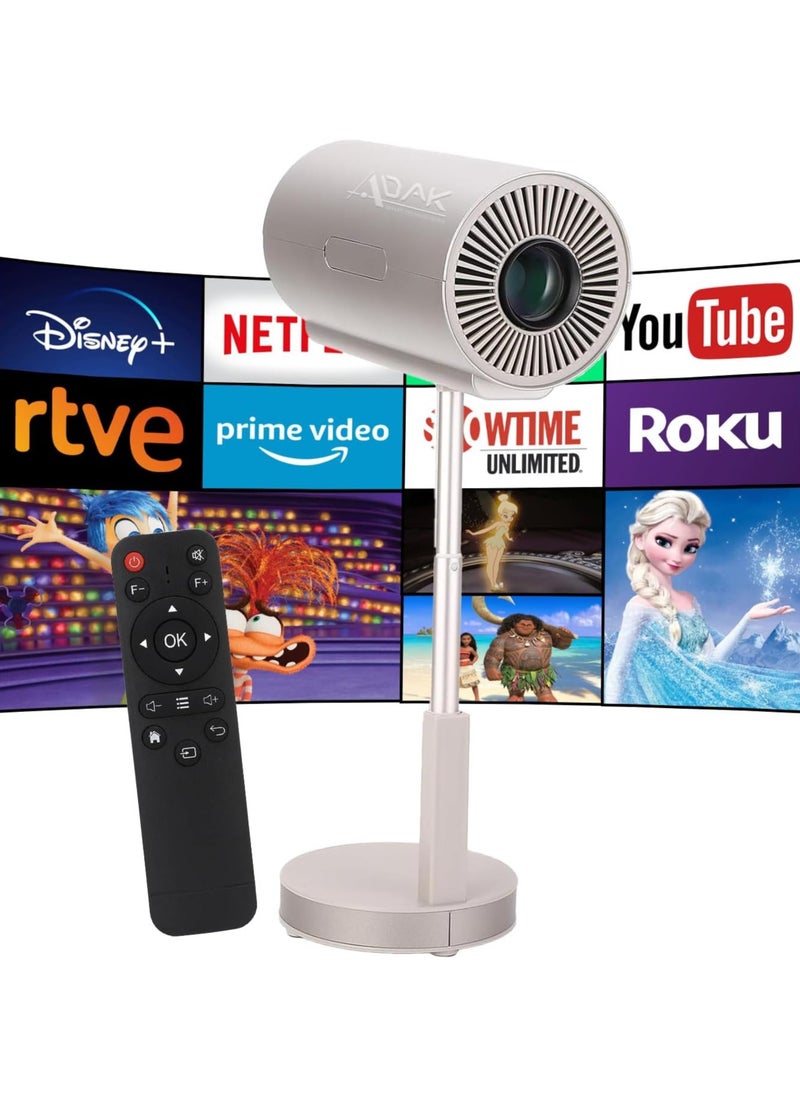 أداك جهاز عرض ذكي تلسكوبي Adak 6K مع دعم WiFi 6 و1080P، جهاز عرض مسرح منزلي محمول مع تركيز إلكتروني وبلوتوث 5.3 (أحدث طراز)  - Image 1