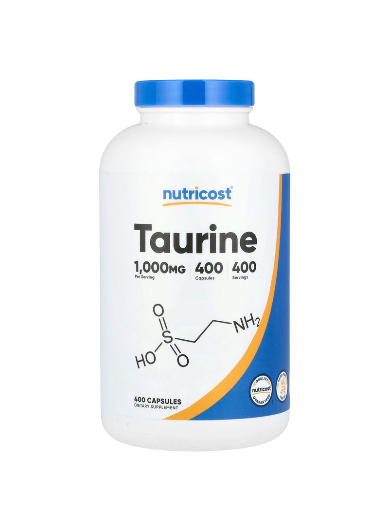 Nutricost Taurine, 1,000 mg , 400 Capsules