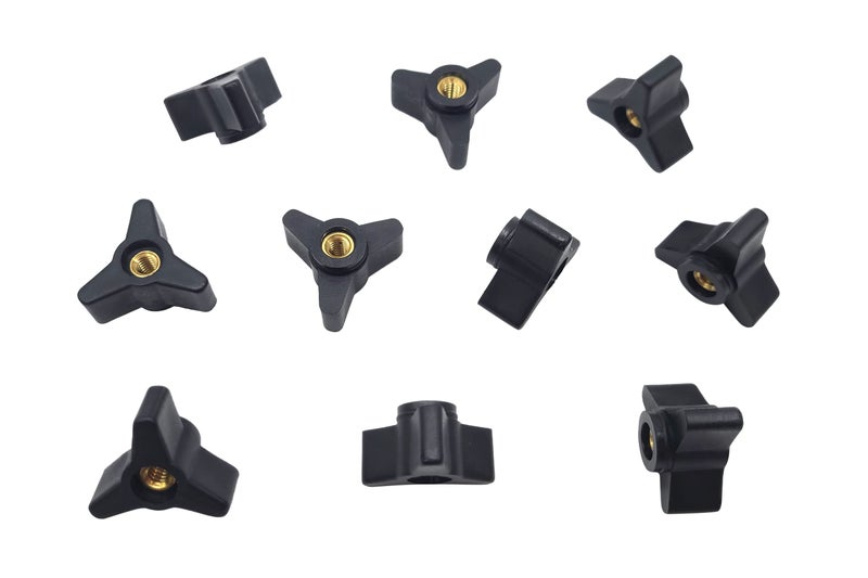 Taytools 770832 Lot 10 Each 1/4-20 Female Thread Tri-Star Knobs 1-3/16 inch Wide by 11/16 inch High with Solid Brass Through Inserts - Image 5