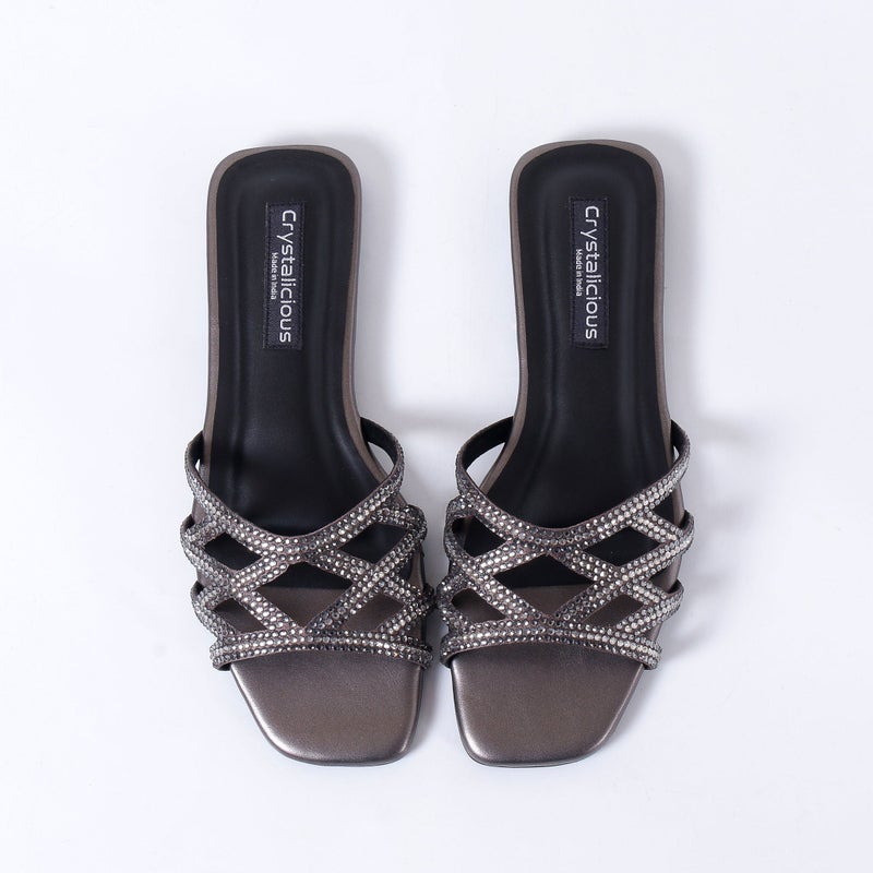 Crystalicious Fiona Luxurious Rhinestones Sandals Handcrafted by Artisans Effortless Glamour for Every Occasion - Image 1