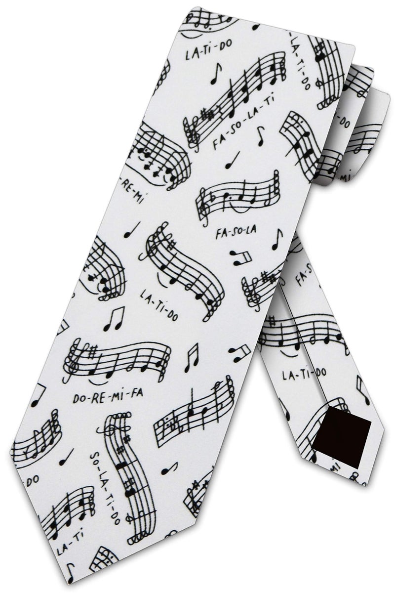 Three Rooker Do Re Mi Tie Musical Notes Ties Mens Neckties - Image 1