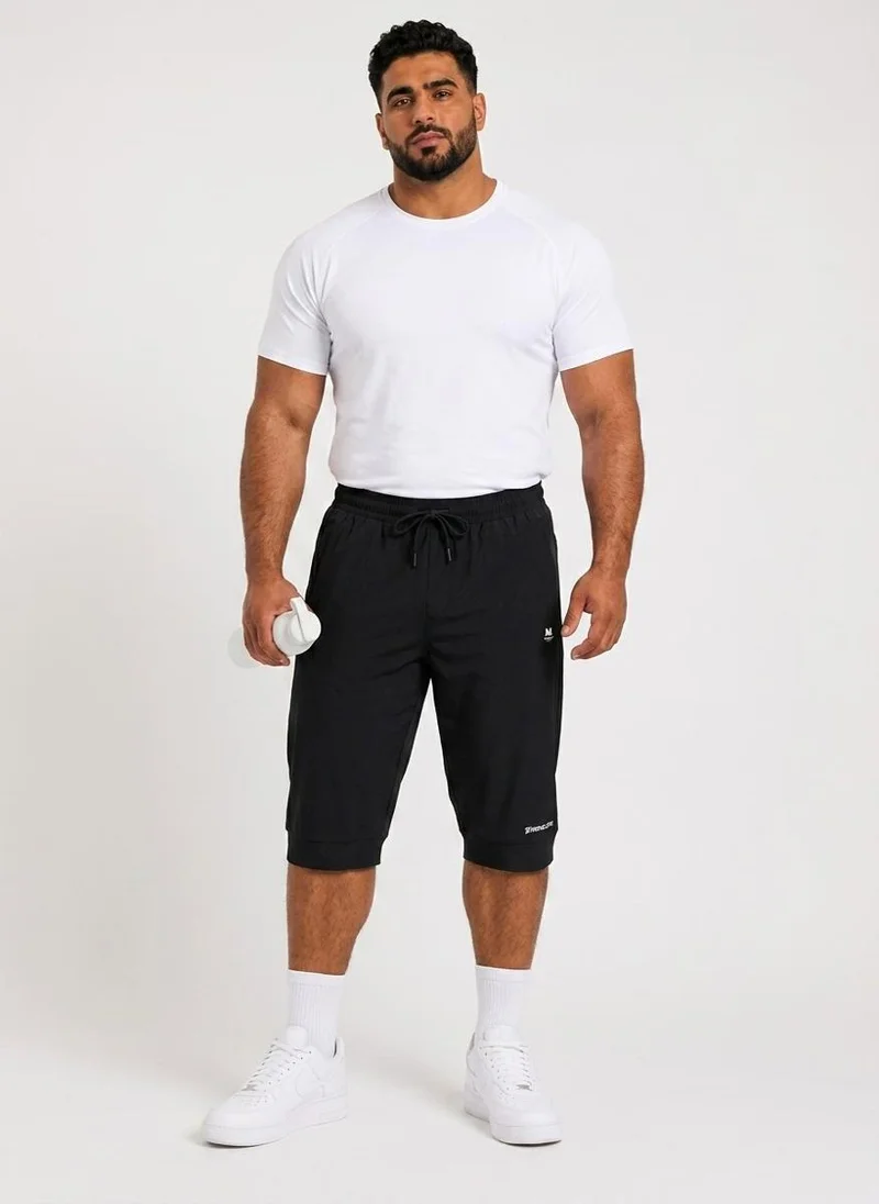 Moveletix Black Men's Plus Size Training Long Shorts Black for Men | Best Price UAE