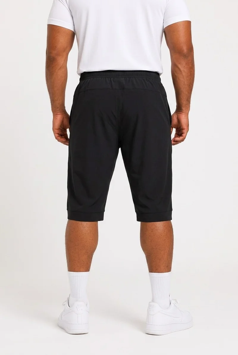 Moveletix Black Men's Plus Size Training Long Shorts Black for Men | Best Price UAE