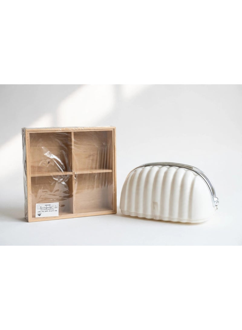 Wooden divided nut organizer + acrylic tissue box in a bag shape - Image 3