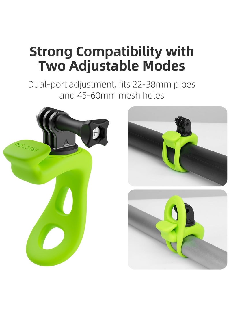 TELESIN Elastic Small Q Handlebar Mount, Compatible with GoPro, DJI, Insta360, and Other Action Cameras (Green)  - Image 4