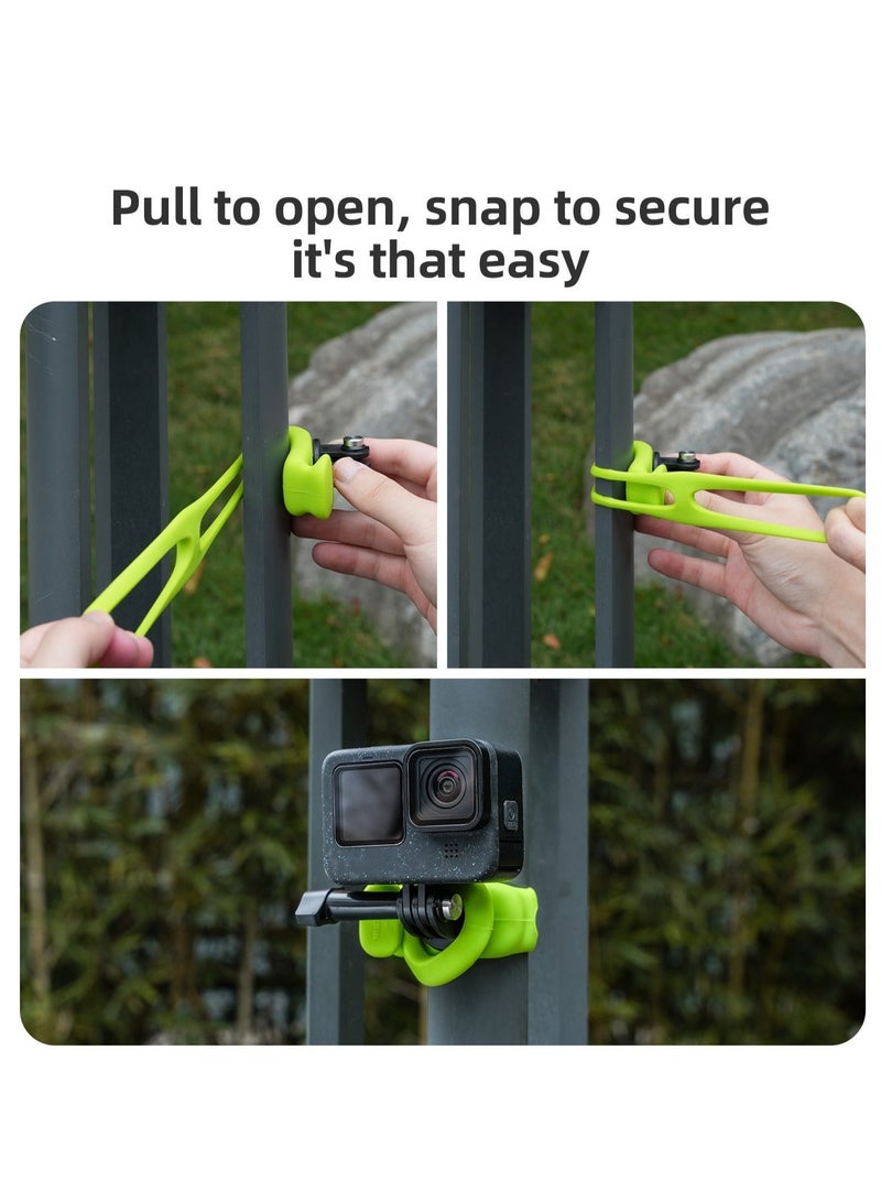 TELESIN Elastic Small Q Handlebar Mount, Compatible with GoPro, DJI, Insta360, and Other Action Cameras (Green)  - Image 5