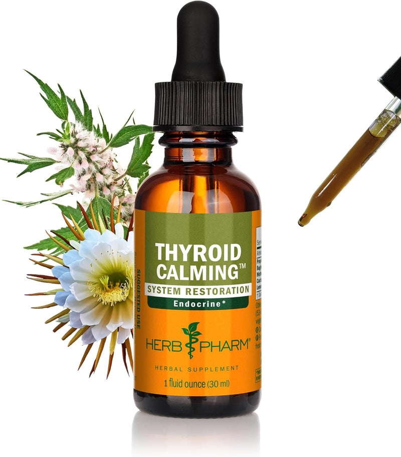Herb Pharm Thyroid Calming Liquid Herbal Formula for Endocrine System Support - 1oz - Image 1