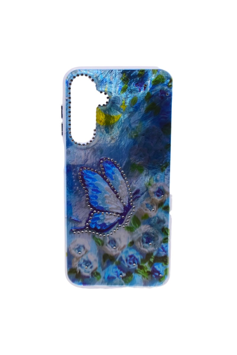 TPU Butterflies and Rhinestones Back Cover Case For Samsung Galaxy A16 - Multicolor CFS220 - Image 1