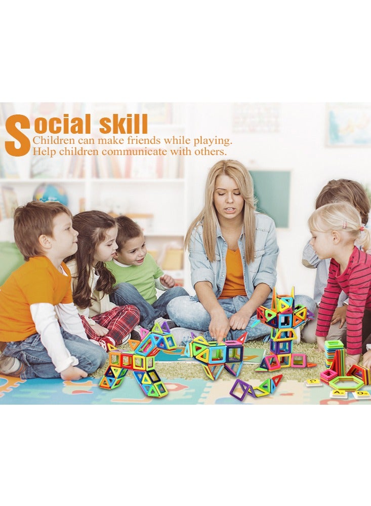 إسكدنيا كتل بناء مغناطيسية، 97 قطعة أشكال مغناطيسية، بلاستيك ABS آمن، دليل تعليمات مرفق، ألعاب بناء تعليمية للأطفال والرضع - Image 3