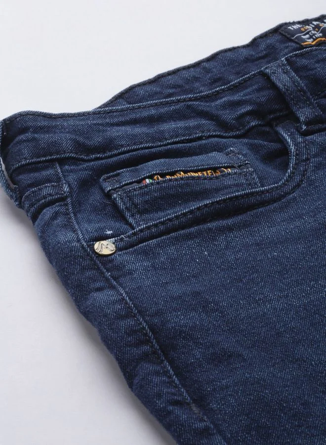 The Indian Garage Co Men Carrot Fit Distressed Mid-Rise Stretchable Jeans