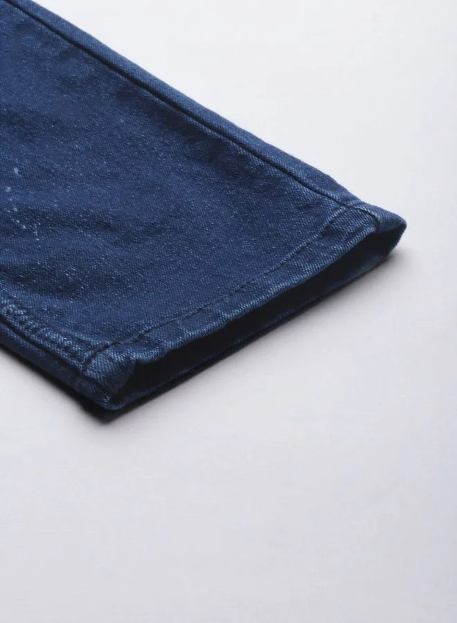 The Indian Garage Co Men Carrot Fit Distressed Mid-Rise Stretchable Jeans