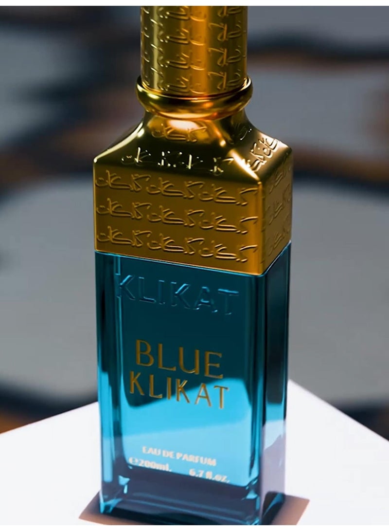 ALezz Oud Al Ezz Oud Klikat Blue Eau De Parfum for Unisex – Fresh Summer Fragrance with Pear, Mandarin, Bergamot, Orange Blossom, Sandalwood & Musk – 200ml - Image 3