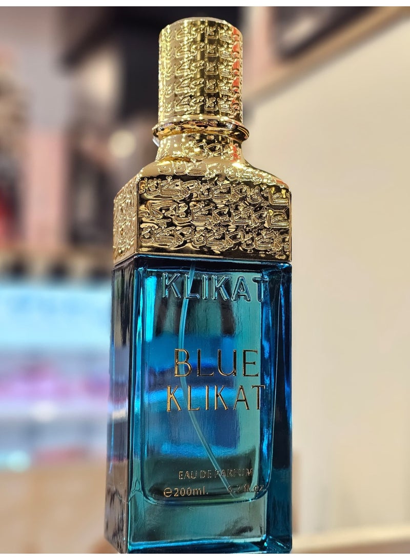 ALezz Oud Al Ezz Oud Klikat Blue Eau De Parfum for Unisex – Fresh Summer Fragrance with Pear, Mandarin, Bergamot, Orange Blossom, Sandalwood & Musk – 200ml - Image 4