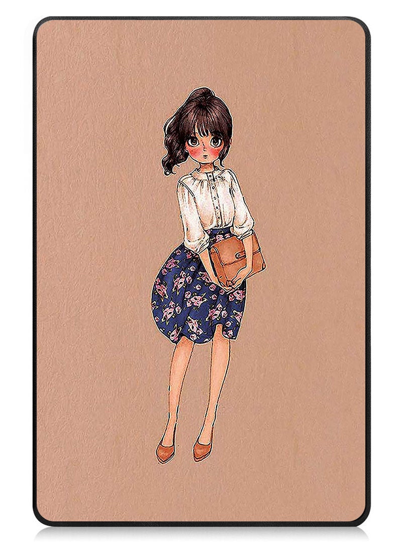 Theodor Protective Flip Case For Samsung Galaxy Tab S6 Lite 10.4 Inch 2024/2022/2020, With Trifold Stand Auto Wake Sleep Shockproof Cover Girl holding bag - Image 1
