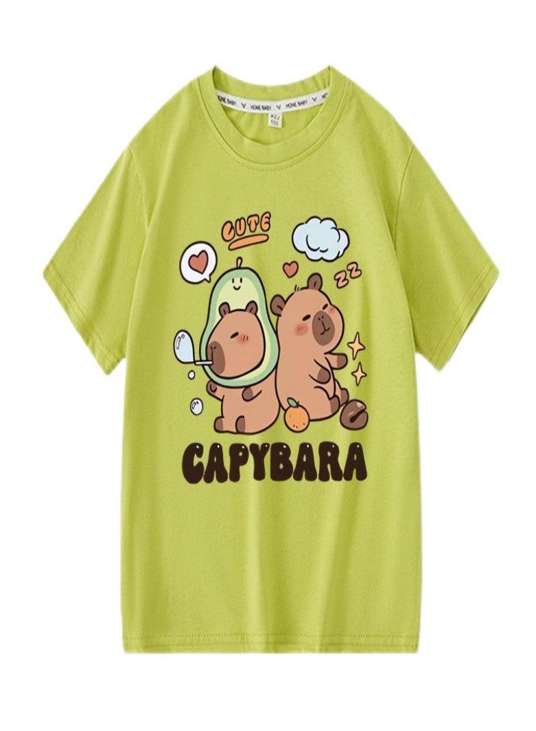 Capybara Unisex Short Sleeve Stylish Top TShirt cotton Tee for Boys Girls Kid Children