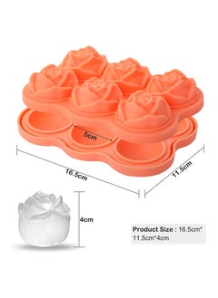 Y&D Ice Cube Mold Tray,6 Large Rose Balls 1.8'' Easy Release Silicone for Cocktails,Drinks,Whiskey,Bourbon & Homemade Juice (ORANGE)  - Image 3