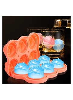 Y&D Ice Cube Mold Tray,6 Large Rose Balls 1.8'' Easy Release Silicone for Cocktails,Drinks,Whiskey,Bourbon & Homemade Juice (ORANGE)  - Image 4