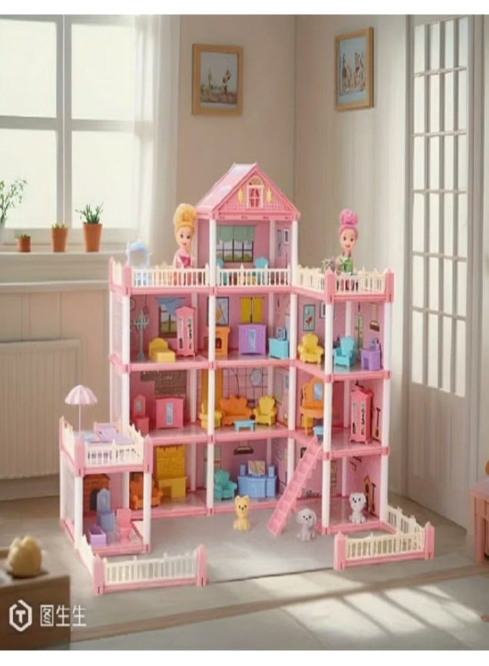Beautiful Castle Playset, 245 Pieces, Magical Dollhouse for Pretend Play, 4 Floors, 11 Rooms, Suitable for Girls Ages 3 and Up.  - Image 4