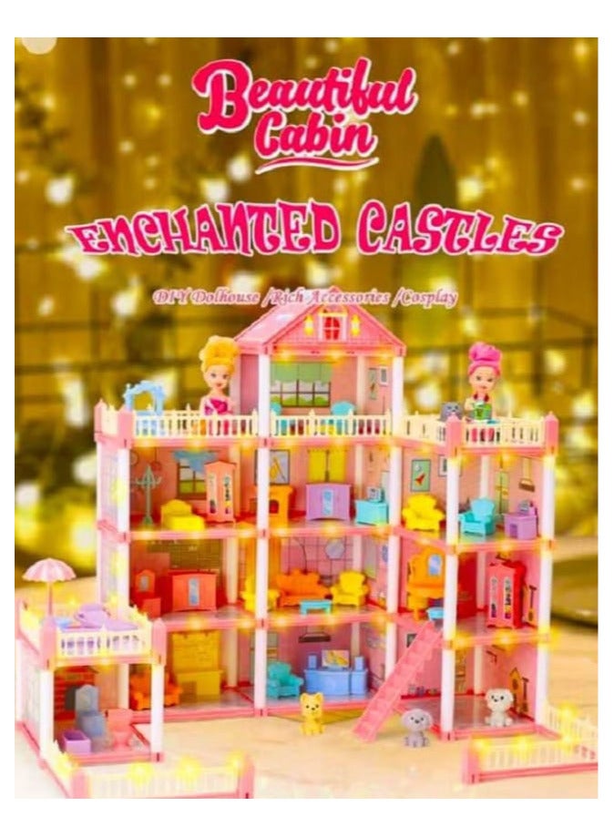 Beautiful Castle Playset, 245 Pieces, Magical Dollhouse for Pretend Play, 4 Floors, 11 Rooms, Suitable for Girls Ages 3 and Up.  - Image 1