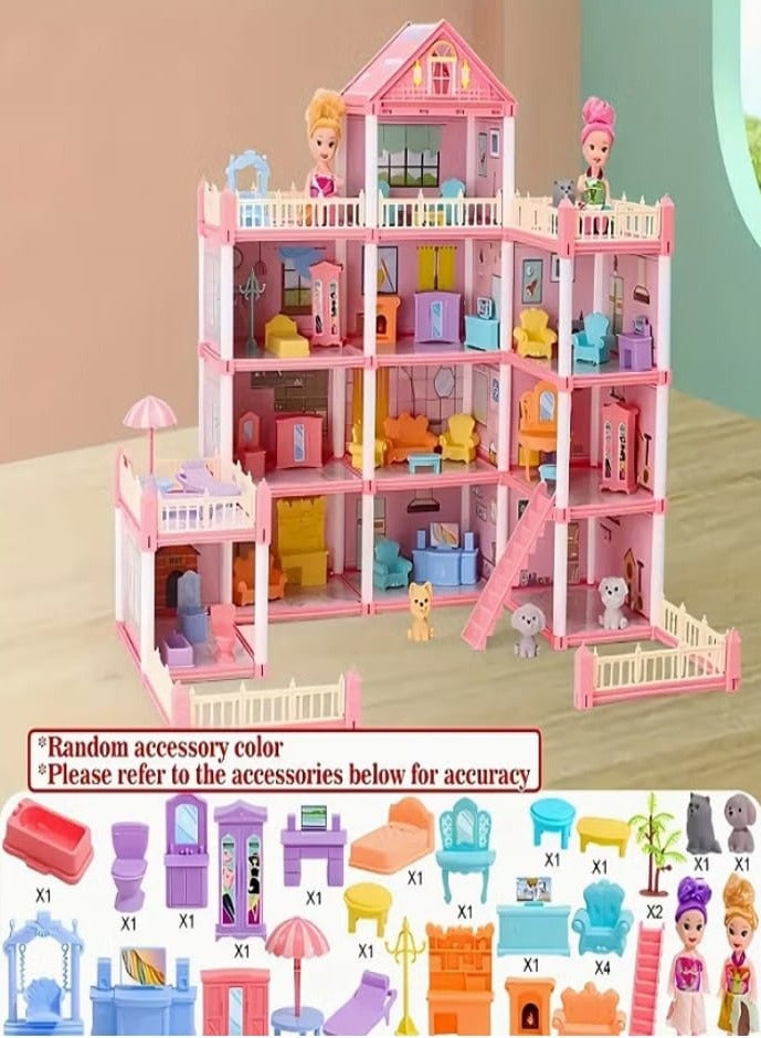 Beautiful Castle Playset, 245 Pieces, Magical Dollhouse for Pretend Play, 4 Floors, 11 Rooms, Suitable for Girls Ages 3 and Up.  - Image 3