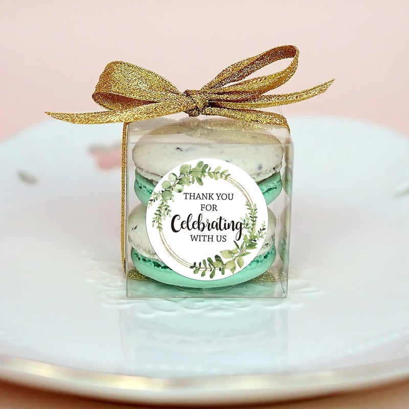 EKSPLODI Thank You for Celebrating with Us Stickers, Greenery Thank You Party Favor Stickers, Baby Shower Favors, Wedding Favors, 2-inch Round Gift Label Stickers, 50-Pack - Image 2