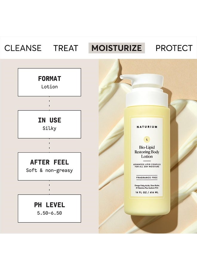 NATURIUM Bio-Lipid Restoring Moisturizing Body Lotion with Shea Butter, Fragrance Free, 14 oz  - Image 2