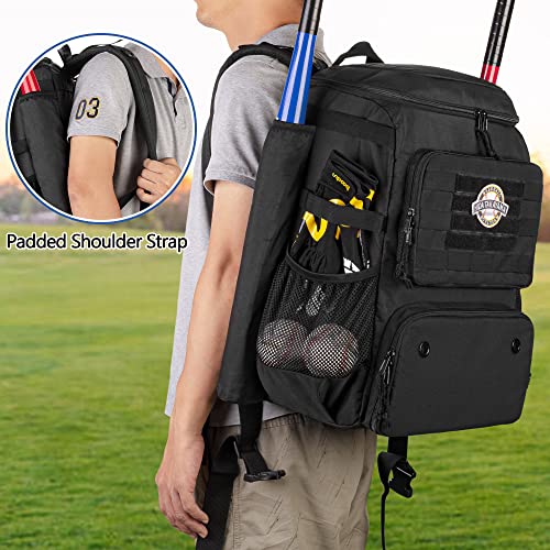 DSLEAF Baseball Backpack with 2 Bat Sleeves, Softball Bag with Vented Shoe Space and Multi Pockets for Adults (Patent Design) - Image 5